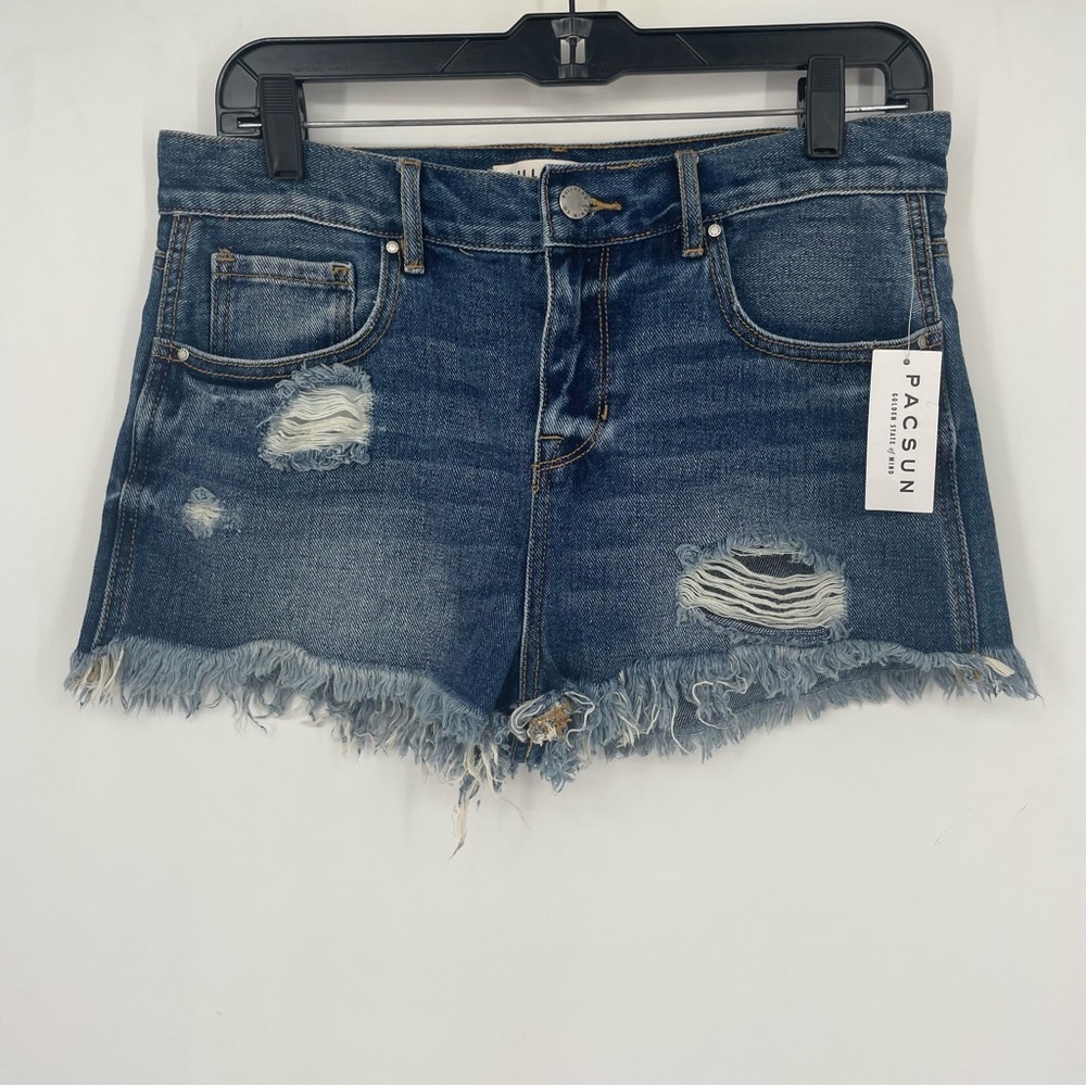 PacSun White and Blue Jean Shorts